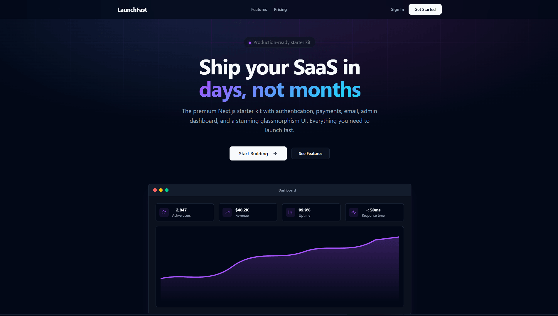 Built-in Marketing Landing Page